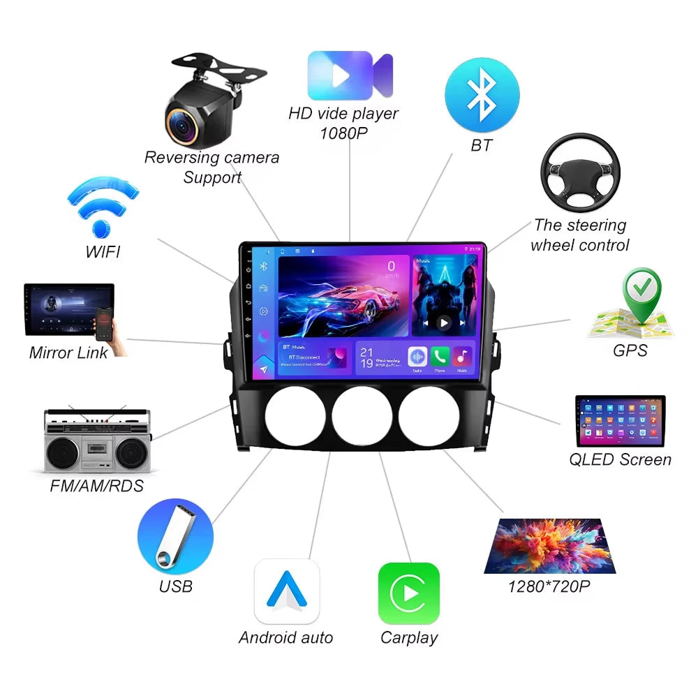 Car Radio For Mazda Mx-5 Mx5 Mx 5 Nc 2005-2015 Android 16 Auto Stereo Head Unit Multimedia | AUTOKITSHOP