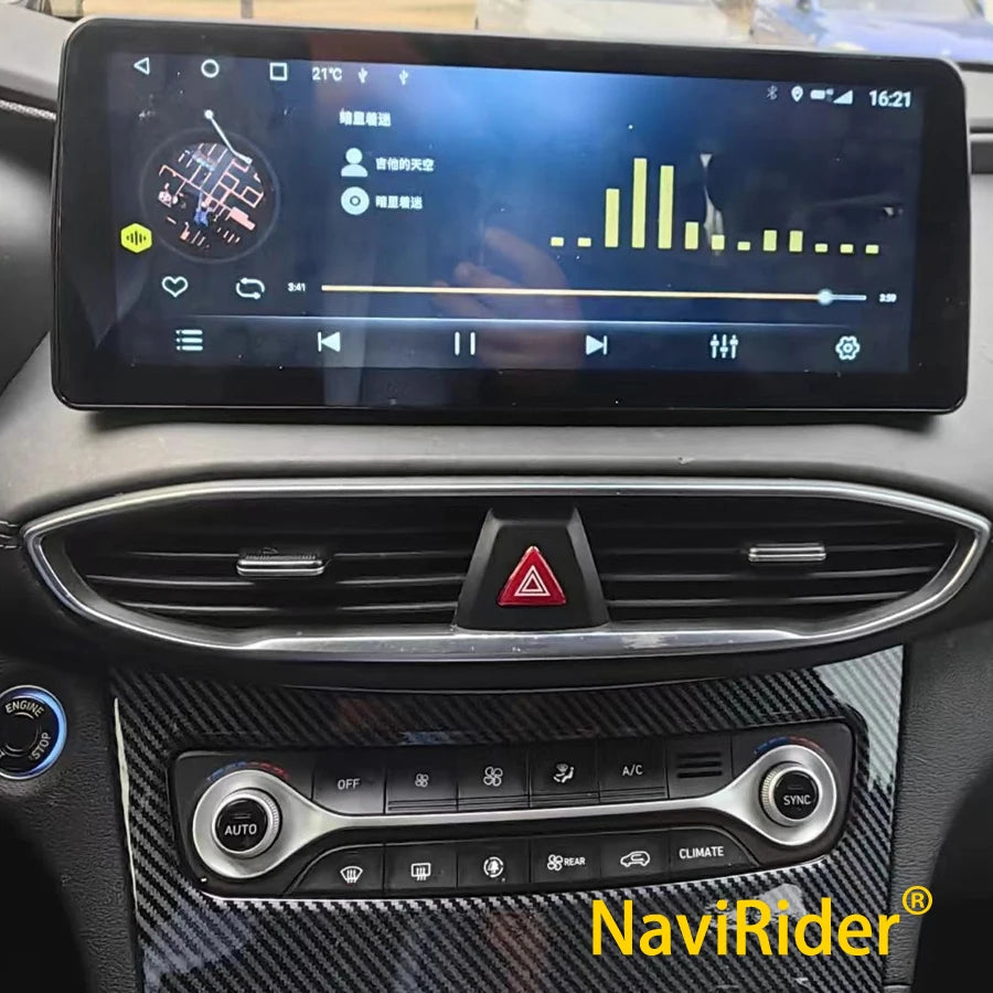 GPS Navi Android 14 NaviRider 12.3'' Blu-ray Screen Car Music Stereo For HYUNDAI TUCSON IX