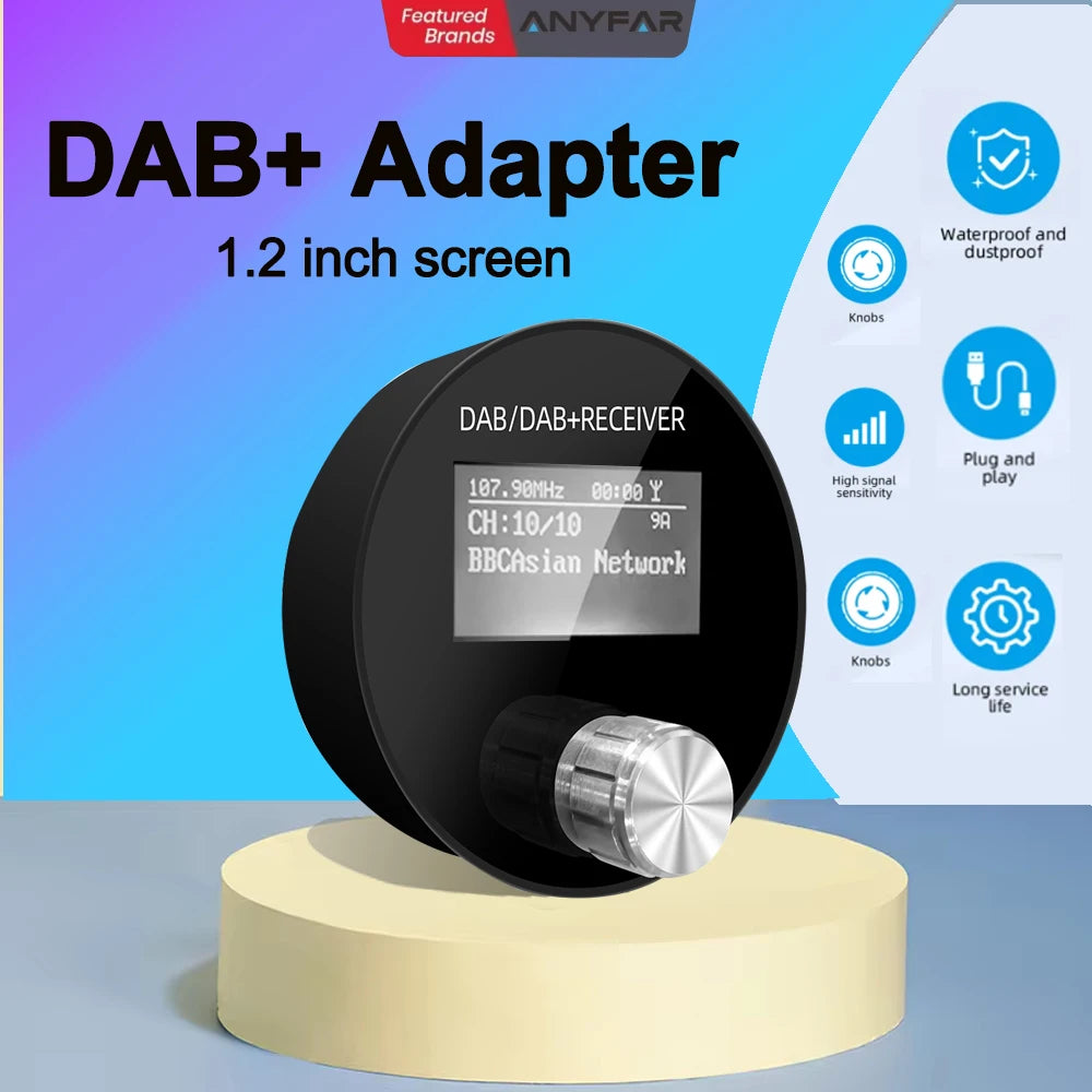 Car DAB/DAB+ Radio Adapter Portable DAB Digital Radio FM Transmitter Music Receiver Unlimi