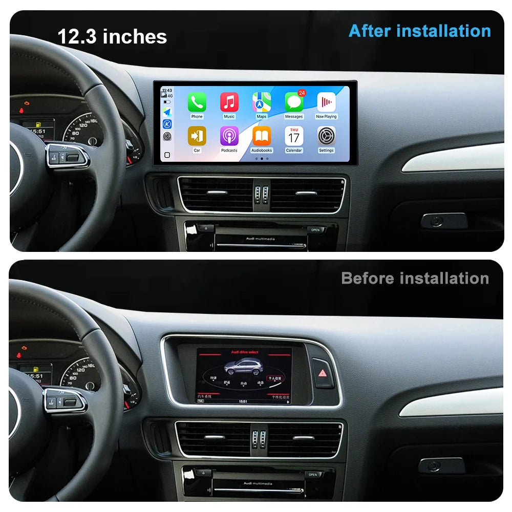 12.3 lnch Android 16 For Audi Q5 2009-2017 LHD Car Radio Multimedia Player DSP Stereo 4G W