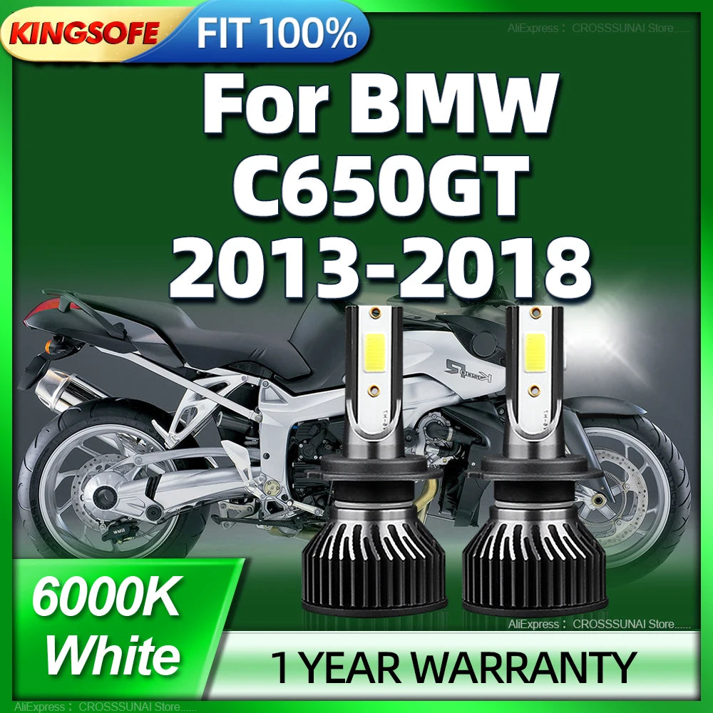 H7 LED Motorcycle Headlight Bulb 12V 120W High Bright COB with Fan Cooling For BMW C650GT