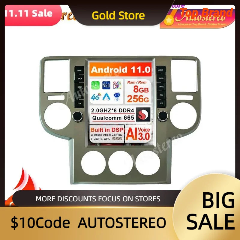 Carplay Android 13 Vertical Radio For NISSAN X-Trail T30 2002-2008 Car GPS Navigation Ster