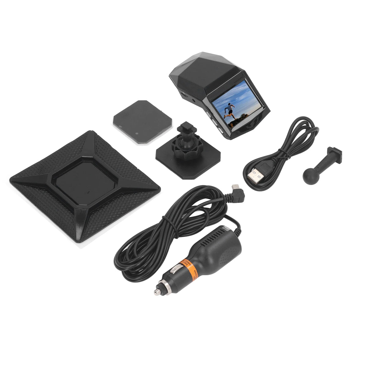 Front and Rear Dash Cam Loop Recording 170 Degree Wide Angle 2.0 Inch Display Screen Dash Cam Fr - Automotive LED Light