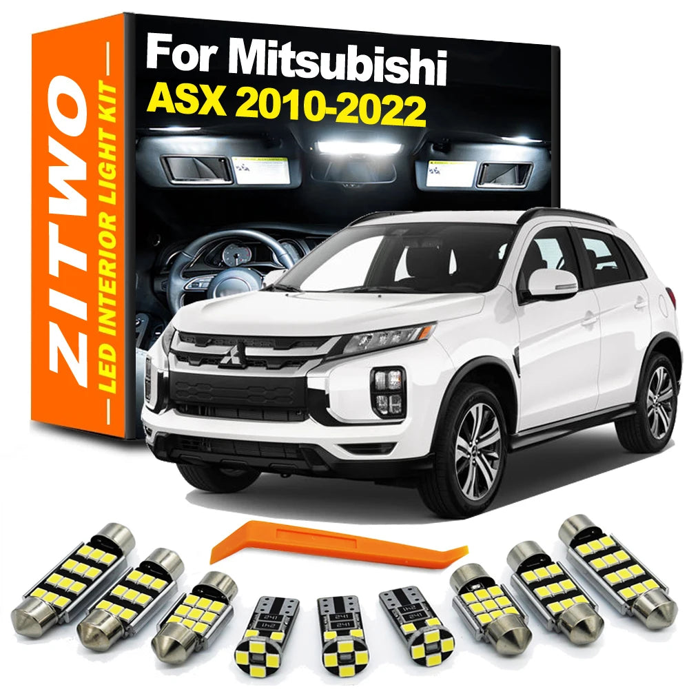 ZITWO 11Pcs LED Interior Light License Plate Lamp Kit For Mitsubishi ASX 2010- 2018 2019 2020 2021 2022 Car Bulb Accessories