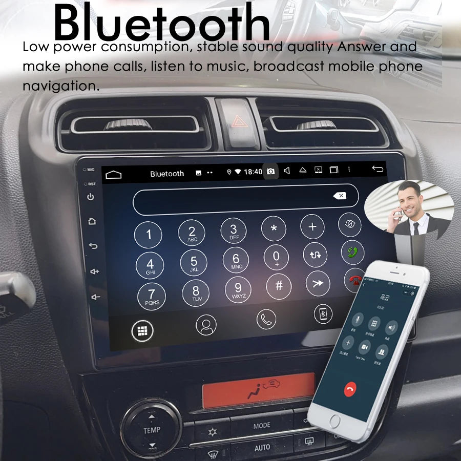 Android 14 Car Radio Player For Mitsubishi Mirage Attrage navigation 2012-2018 GPS DSP Car