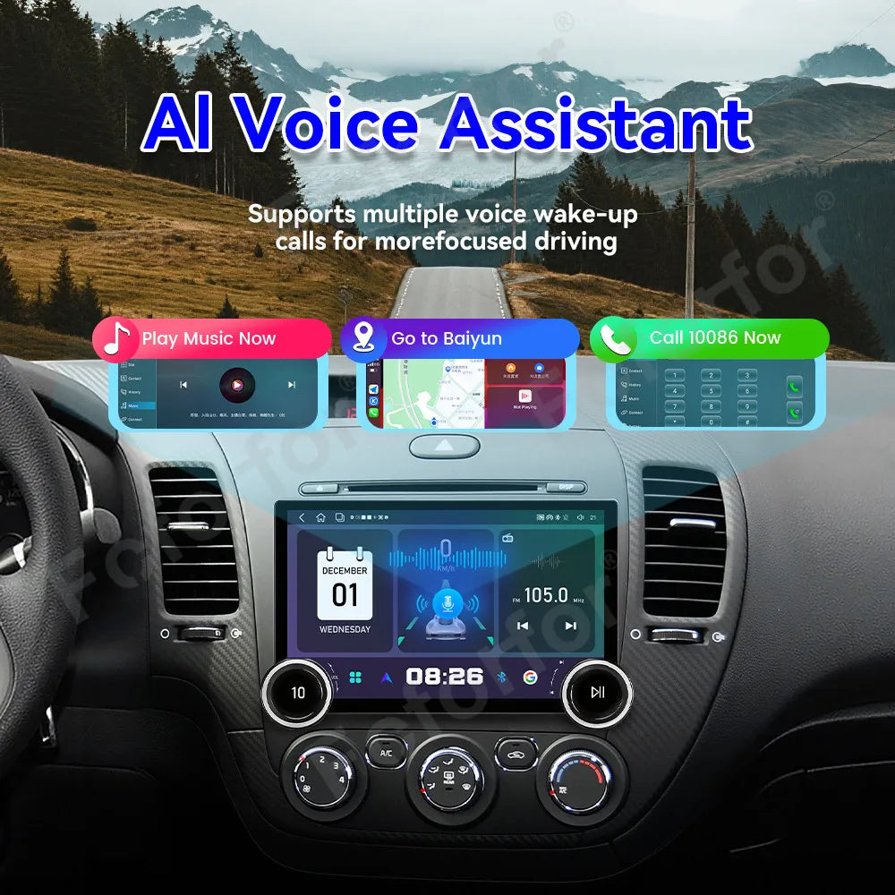 Upgraded 11.5 Inch Android 15 HD Touch Wireless CarPlay Android Auto GPS Multimedia Stereo