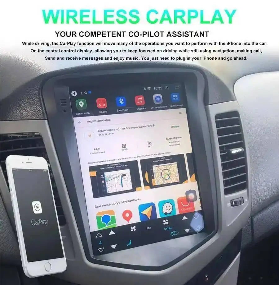 Android 15 Car Radio Bluetooth CarPlay For Chevrolet Cruze J300 2009 - 2025 GPS 10.4inch S