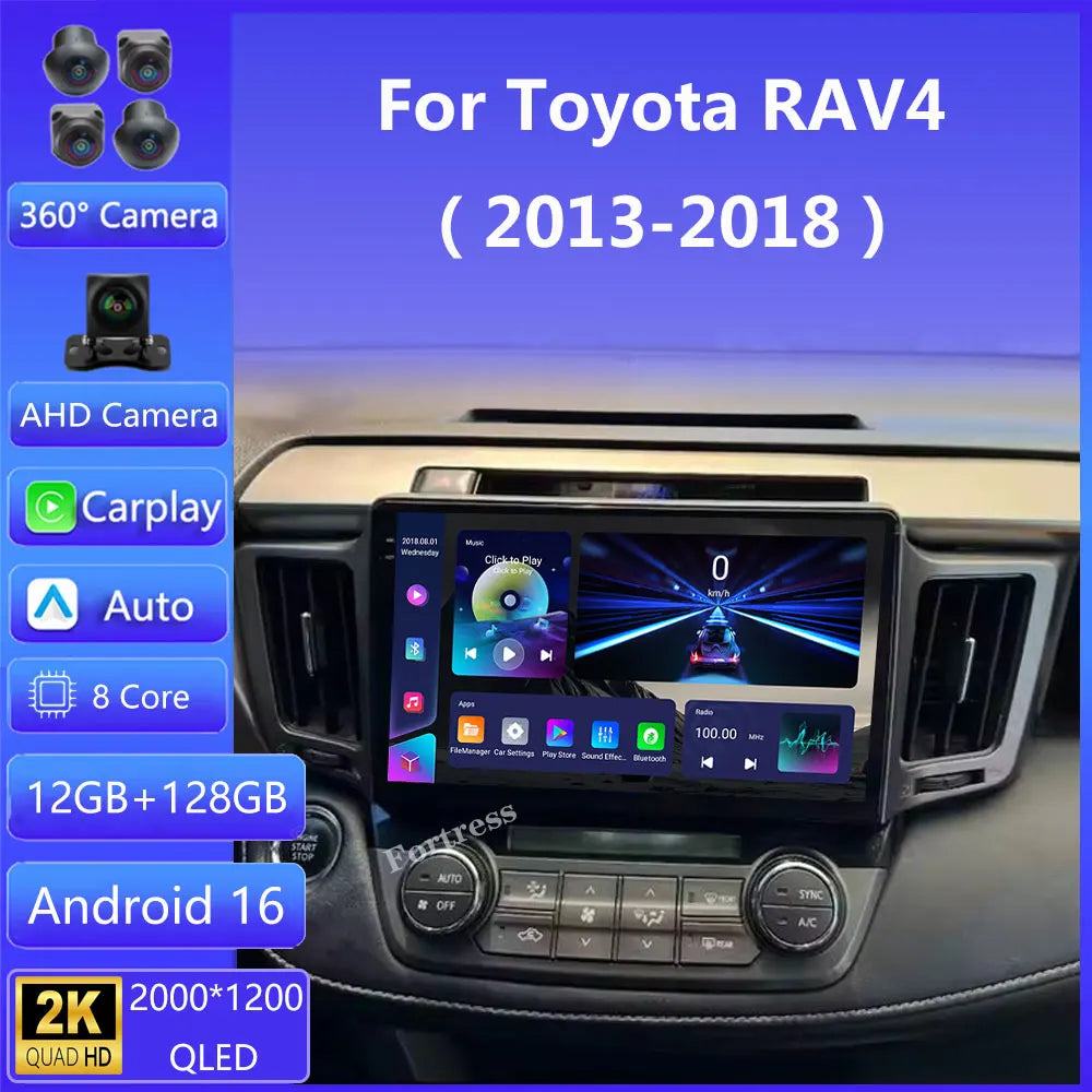 Android 16 Carplay Auto For Toyota RAV4 RAV 4 Xa40 2012 2013 2014 2015 2016 2017 2018 2019
