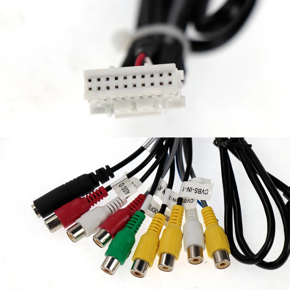 20 Pins Harness Cable With 4G SIM Slot Micrphone Input 4 Way RCA L/I Car Android Media Pla