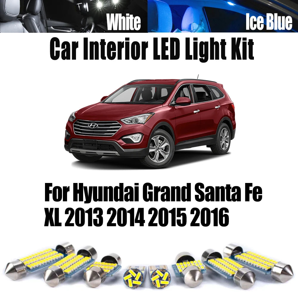 13-Piece LED Interior Light Kit for Hyundai Grand Santa Fe XL - Canbus Error-Free Bulbs | AUTOKITSHOP