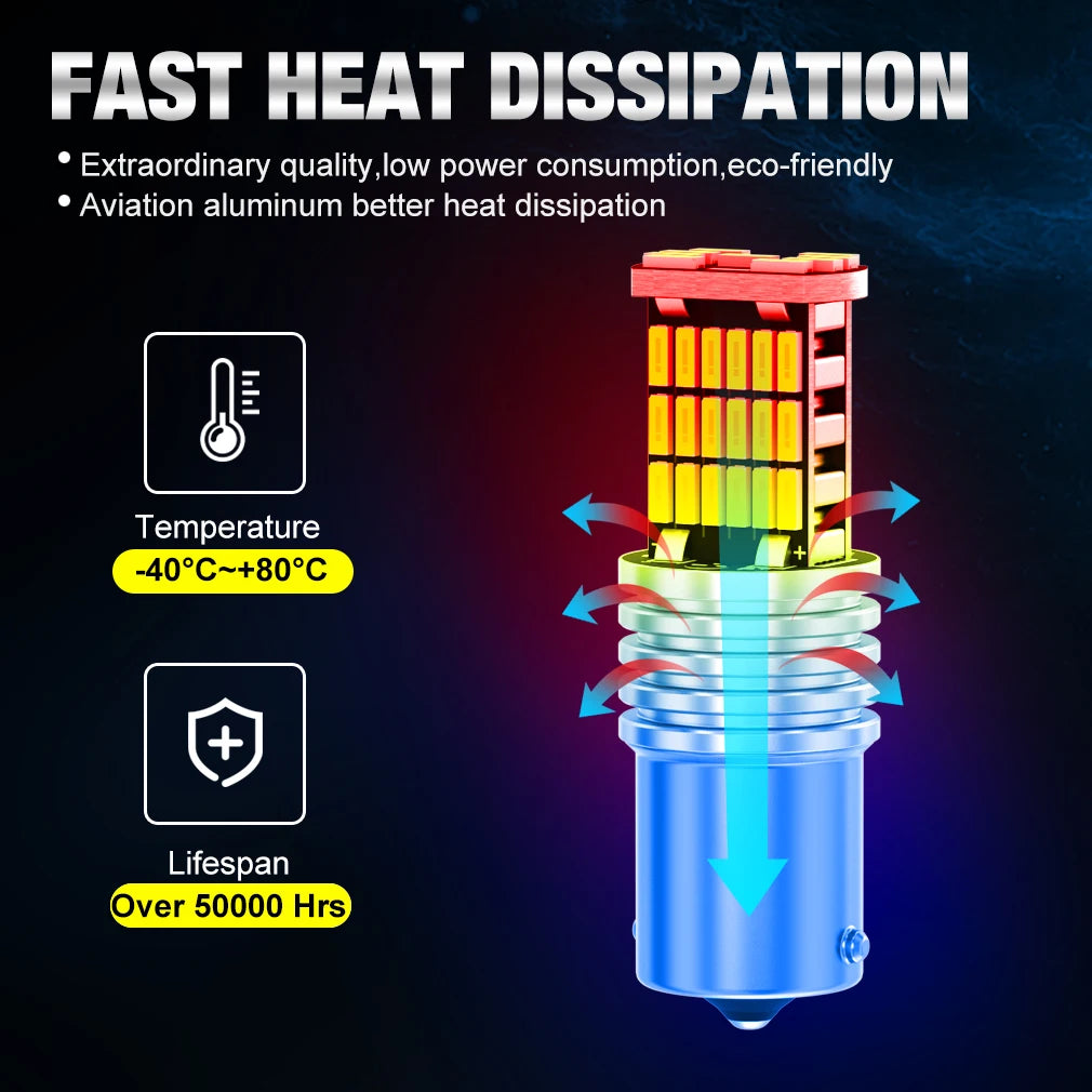 P21W LED Light Bulbs BA15S 1156 BAY15D 1157 P21/5W LED Signal Light Canbus BAU15S PY21W T2