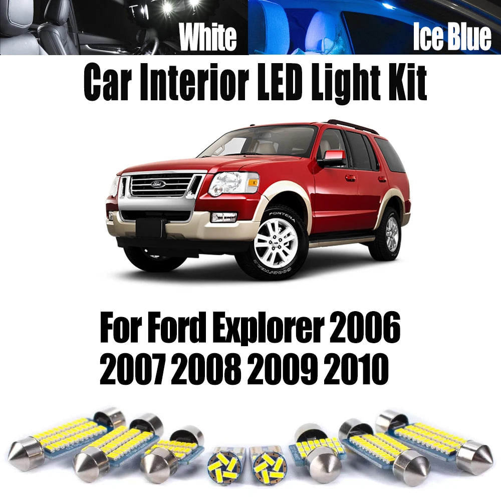 13-Piece LED Interior Light Kit for Ford Explorer - Canbus Error-Free Bulbs | AUTOKITSHOP