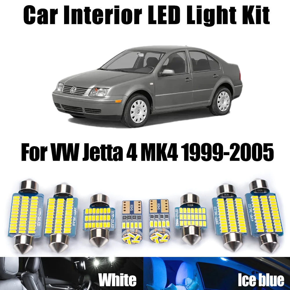 12-Piece LED Interior Light Kit for VW Jetta 4 MK4 1999- 2003 - Canbus Dome Map Door Trunk Bulbs | AUTOKITSHOP