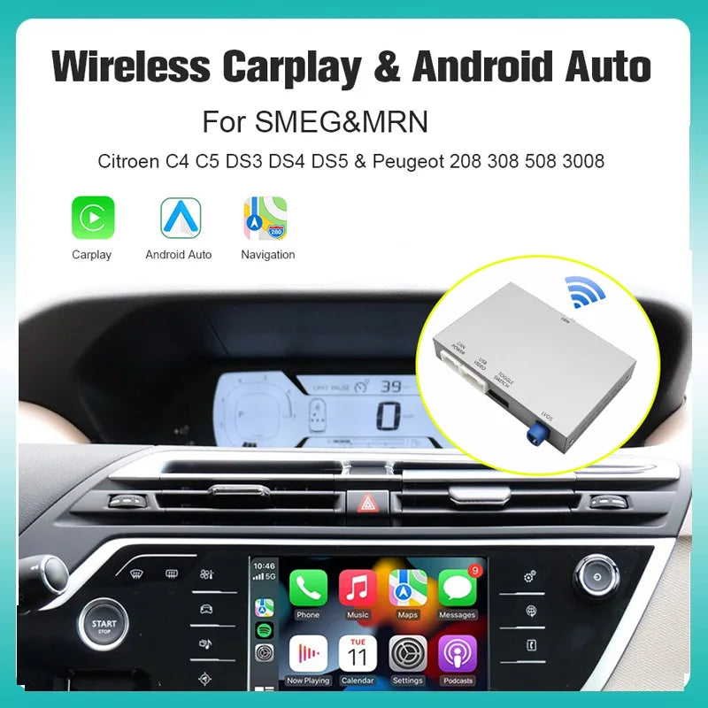 2025 AUTOABC Wireless Carplay Android auto for Peugeot SMEG 208 308 508 3008 Citroën C4 DS | AUTOKITSHOP