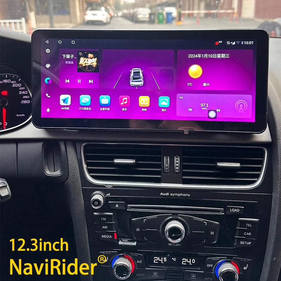 Android 14 For Audi Q5 2009-2016 Wireless Carplay 12.3inch Multimedia Video Player Head Un