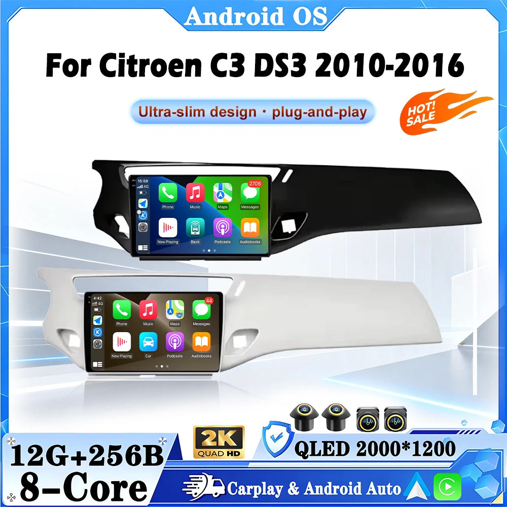 For Citroen C3 DS3 2010-2016 Navigation GPS 9 inch Car Radio Multimedia Video Player Andro