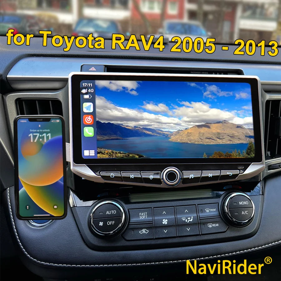 10.88inch Android Qled Screen For Toyota RAV4 2005 - 2013 Video Player Carplay Type-C Char
