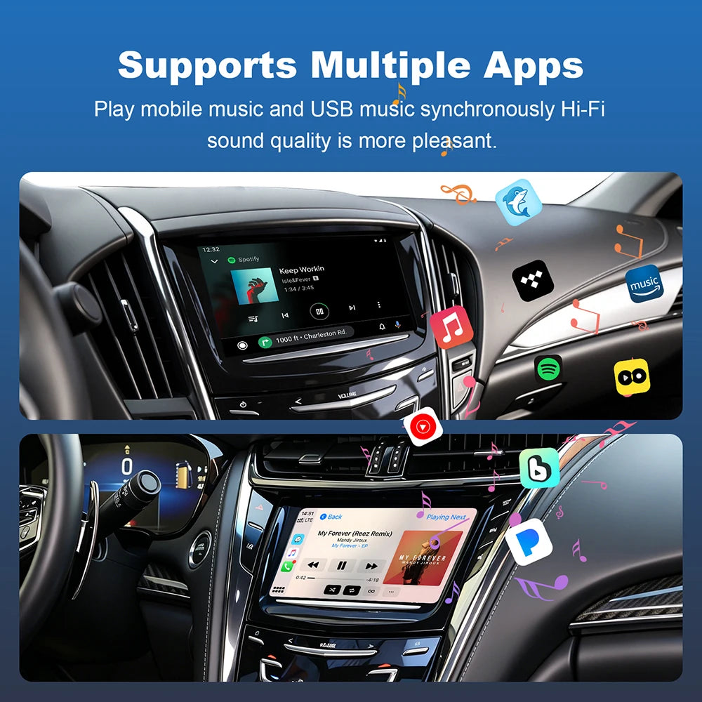 LEXXSON Wireless Carplay Android Auto Module For Cadillac SRX XTS ATS CTS 8 Inch Screen Ca | AUTOKITSHOP