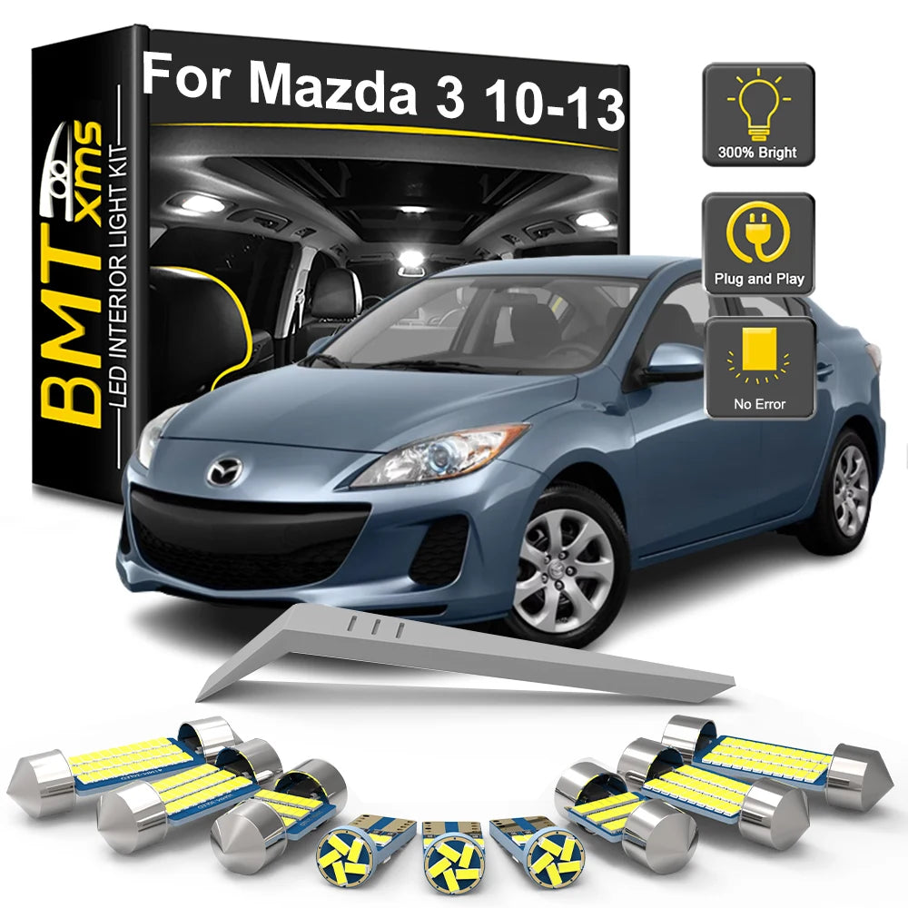 11-Piece LED Interior Light Kit for Mazda 3 BL Mazda3 - Canbus Error-Free Bulbs | AUTOKITSHOP