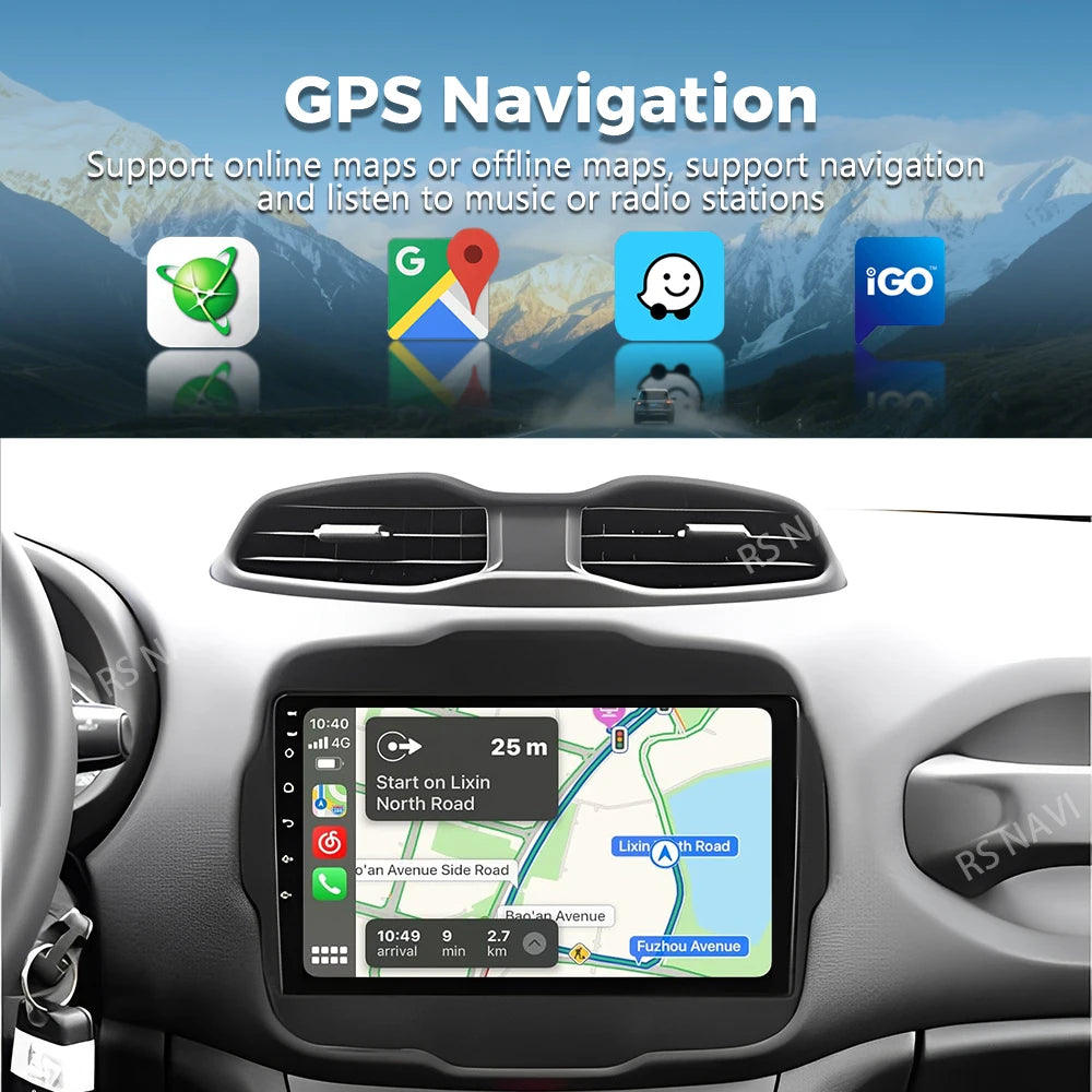 Android 16 For Jeep Renegade 2016 - 2020 2K QLED Android Car Radio Multimedia Video Player