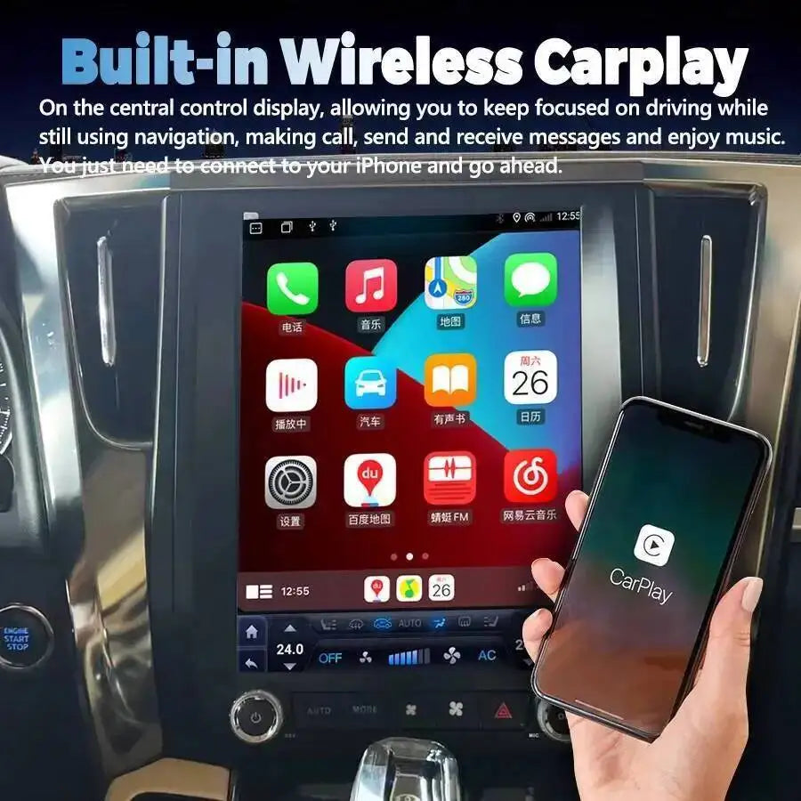 Android 14 Multimedia Video Player GPS Carplay Car Radio For Toyota Vellfire For Toyota Al