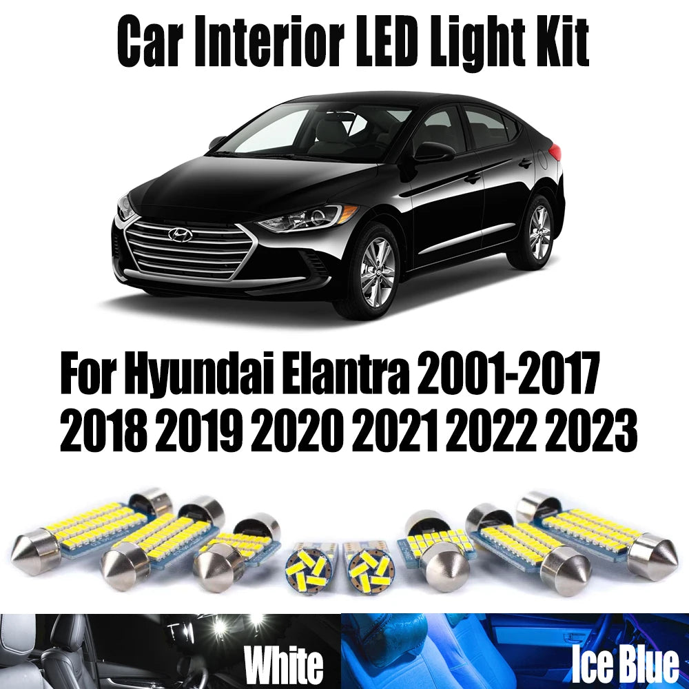 LED Interior Light Kit for Hyundai Elantra 2001- 2019 - Canbus Dome Map Door Trunk Bulbs | AUTOKITSHOP