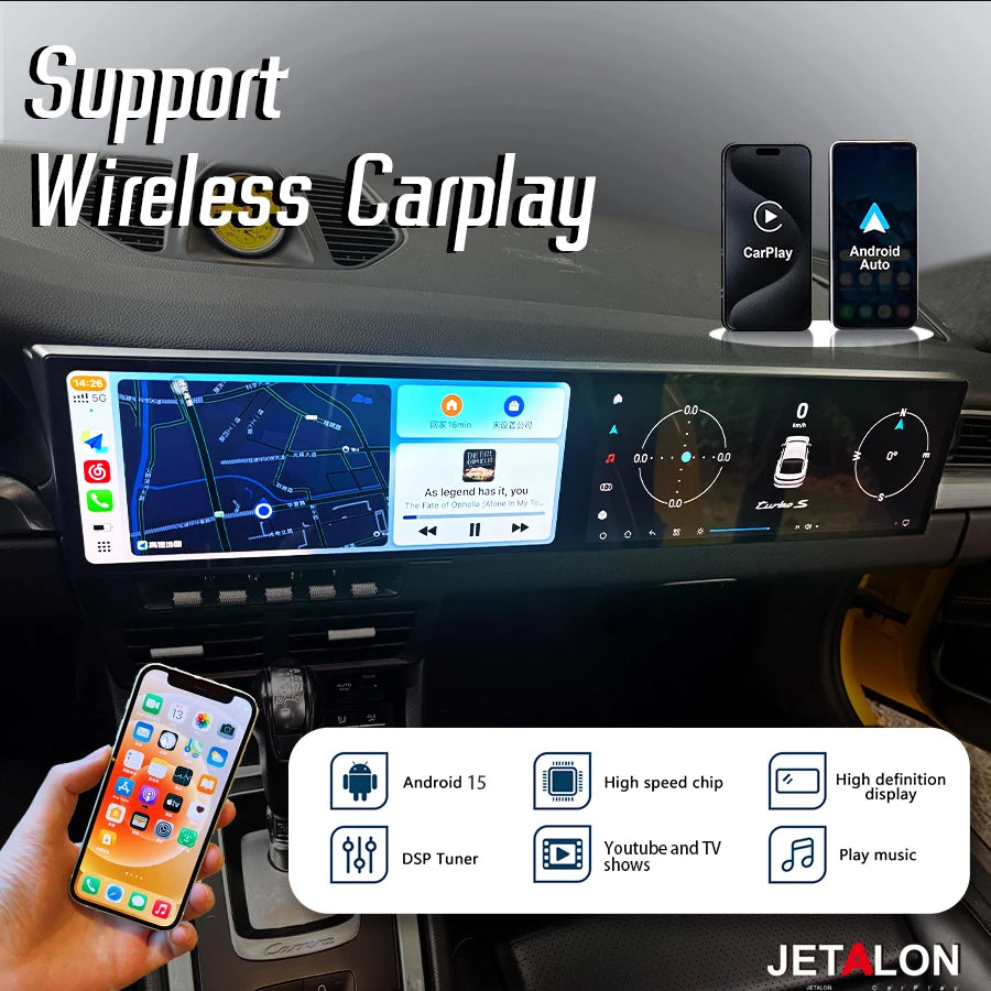 12.3" Dual Screen Multimedia Video Player For Porsche 911 991 2012-2018 Android15 Car Radi | AUTOKITSHOP