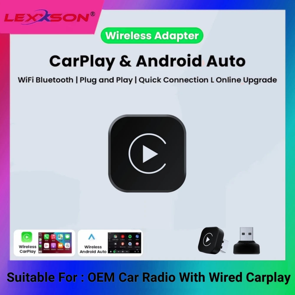 2in1 Wireless CarPlay Dongle Wireless Android Auto Adapter AI Smart Box Car Intelligent Sy | AUTOKITSHOP