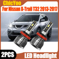 2X H11 H8 H9 Car LED Headlight Bulbs Plug and Play 6000K White Front Headlight For Nissan
