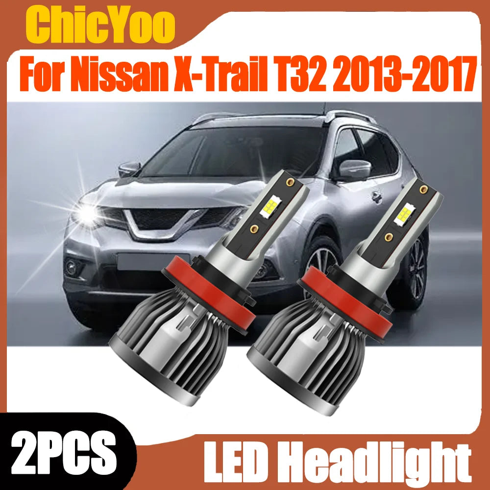 2X H11 H8 H9 Car LED Headlight Bulbs Plug and Play 6000K White Front Headlight For Nissan