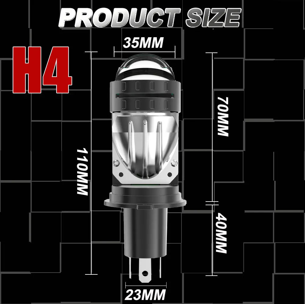 H4 Auto Lamp Mini Lens LED H4 Bulbs Headlight 800000LM Car Motorcycle Hi/ lo beam Dual Pro