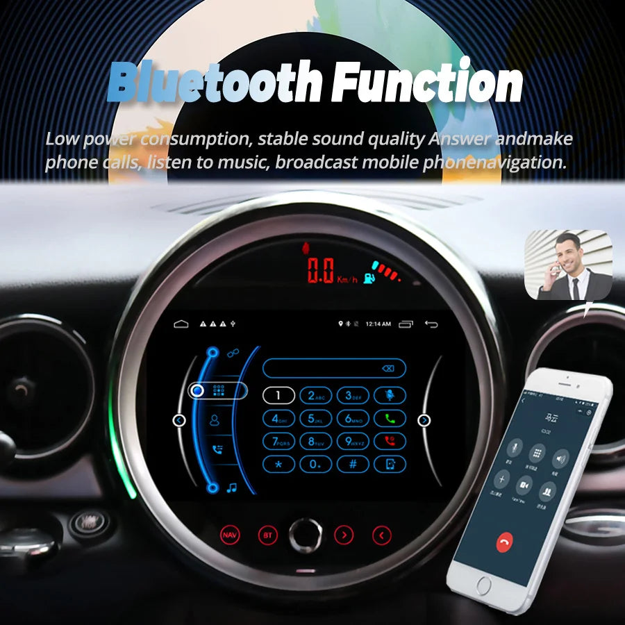 For BMW Mini One Cooper R55 R56 Peaceman Mini Clubman 2011 Convertible Android Screen Car