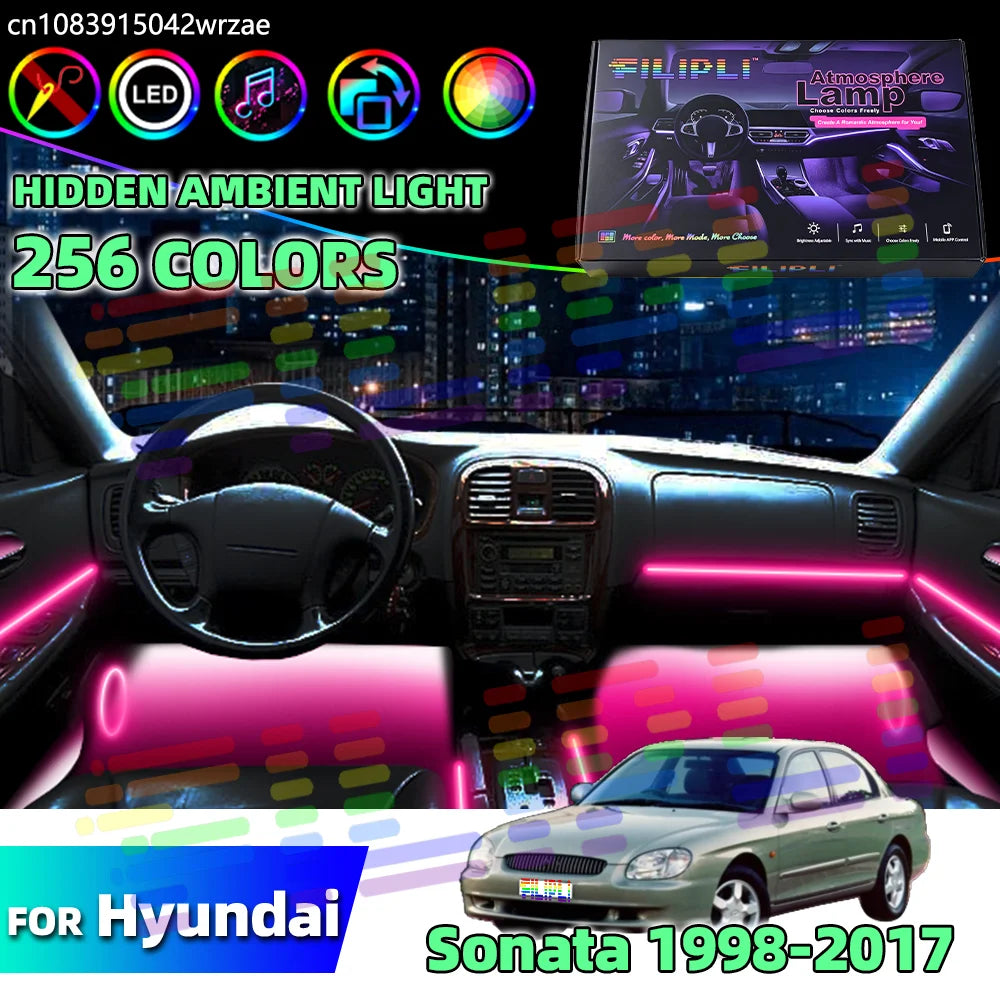 64 RGB - Ambient Light - for Hyundai 1998-2017 - App Control - Car Interior Lighting | AUTOKITSHOP