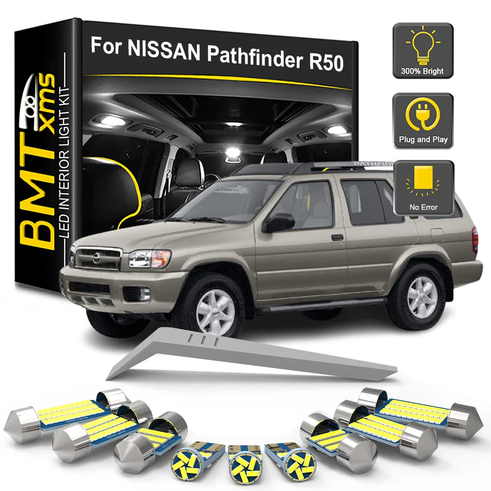 14-Piece LED Interior Light Kit for Nissan Pathfinder R50 - Canbus Error-Free Bulbs | AUTOKITSHOP
