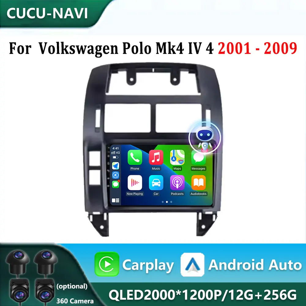 Android 16 For Volkswagen Polo Mk4 IV 4 2001 - 2009 Car Radio Video Player Navigation ster | AUTOKITSHOP