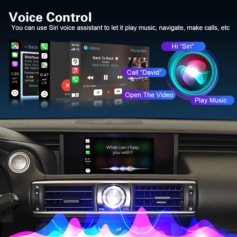Latest Wireless CarPlay for Lexus IS 2014-2019, with Android Auto MirrorLink AirPlay Car P