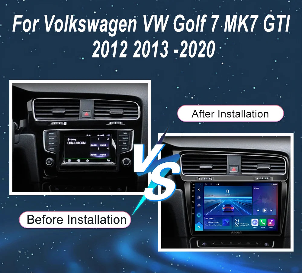 Android 14 Radio Stereo For Volkswagen VW Golf 7 MK7 GTI 2012 2013 -2020 Car Multimedia Pl