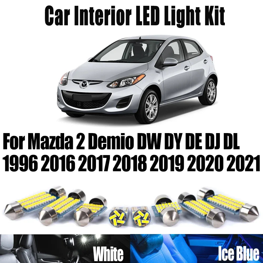 LED Interior Light Kit for Mazda 2 Demio DW DY DE DJ DL 1996- 2018 - Canbus Dome Map Door Trunk Bulbs | AUTOKITSHOP