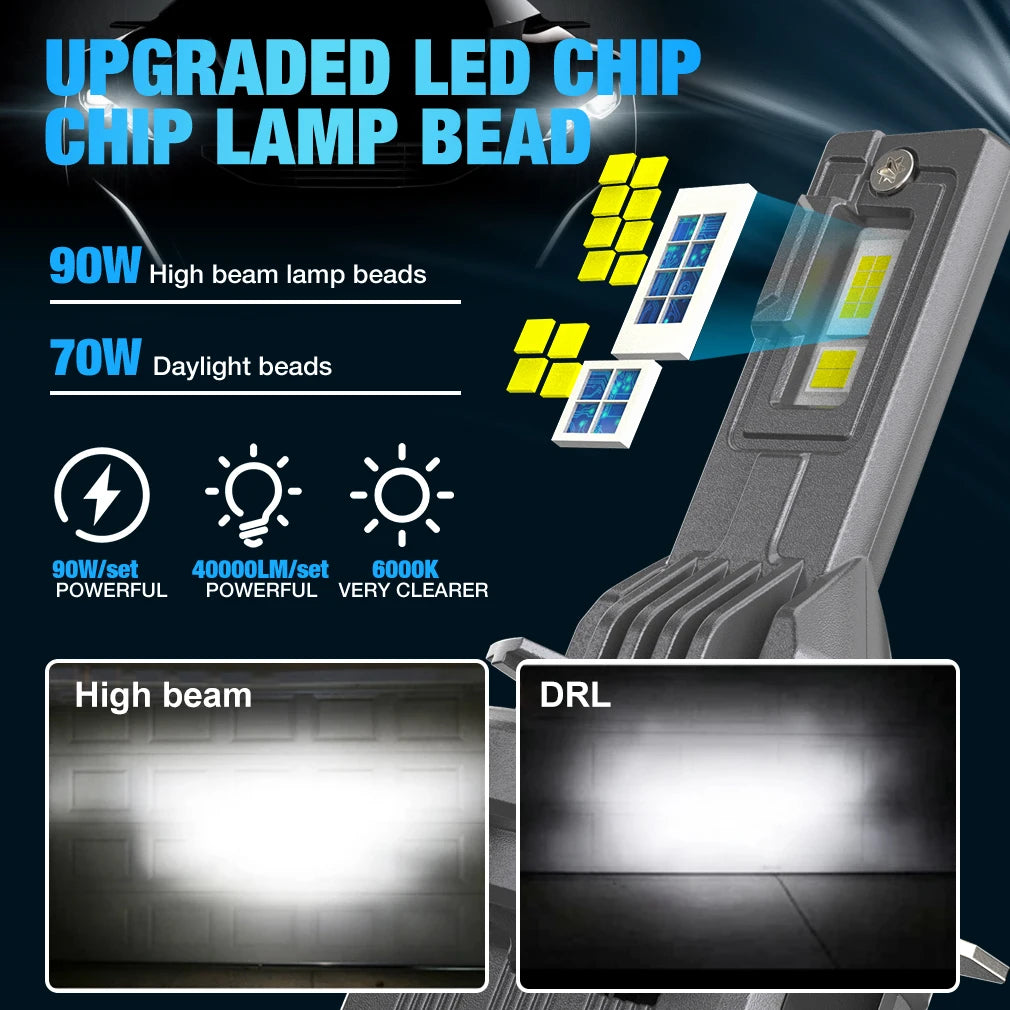 XSTORM 30000LM H15 LED Lights For VW Golf 6 MK3 H15 LED Headlight Bulbs High Low Beam Driv