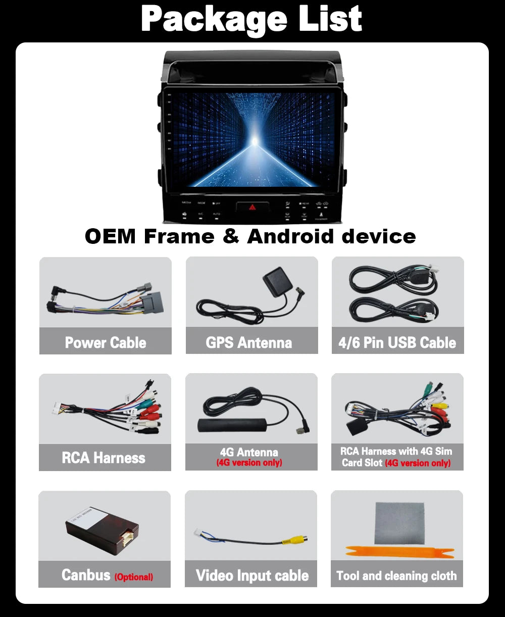 For Toyota Land Cruiser 200 2007 - 2015 Android 15 CarPlay GPS WIFI Car Intelligent System