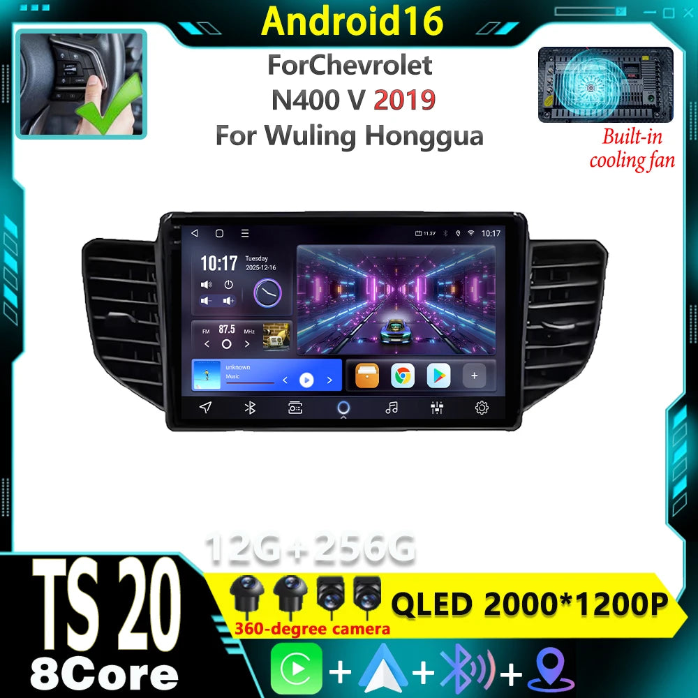 Android16 For Chevrolet N400 V 2019 For Wuling Honggua Car Radio Multimidia Player GPS Nav