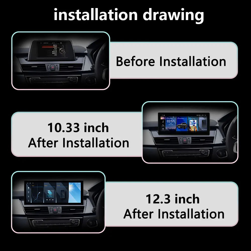 Right Hand Drvie Wireless Carplay Multimedia Screen Android 16 For BMW 2 Series F45 F46 20