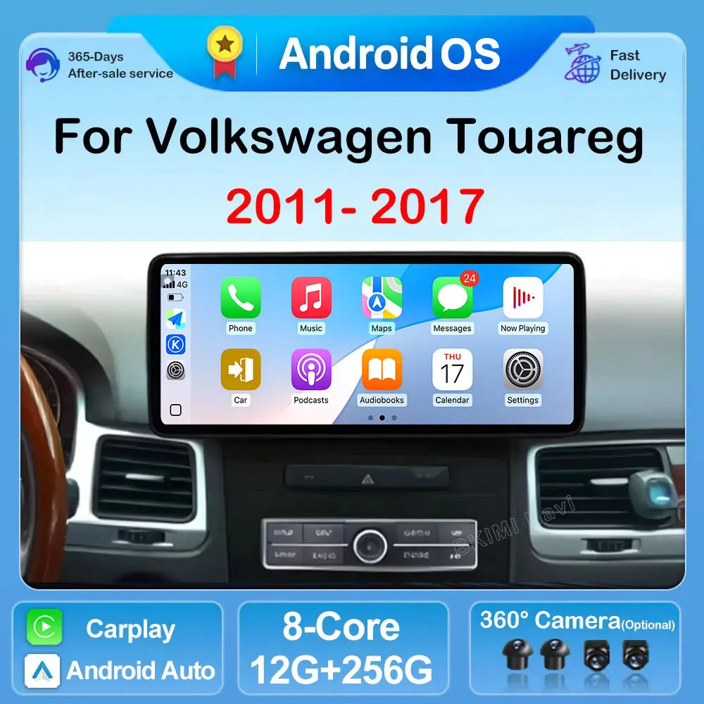 Android 12.3-Inch Wireless CarPlay Radio for Volkswagen Touareg 2011-2017 | AUTOKITSHOP