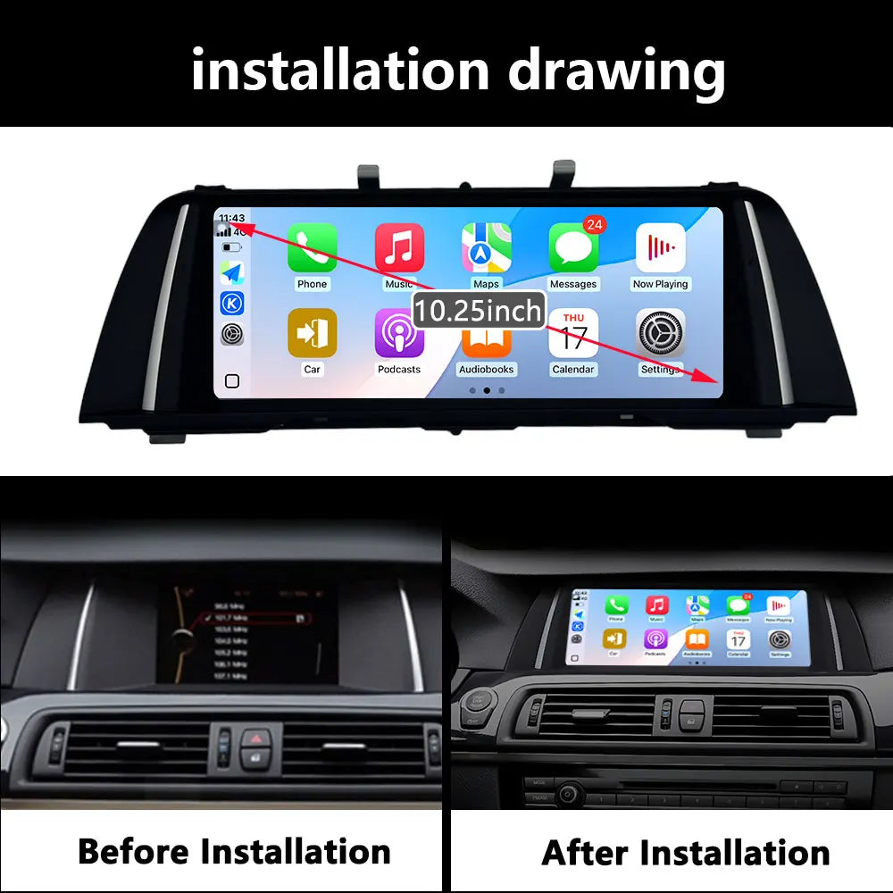 10.25inch Android For BMW 5 Series F10 F11 2011 - 2017 Car Radio Multimedia Player GPS Nav