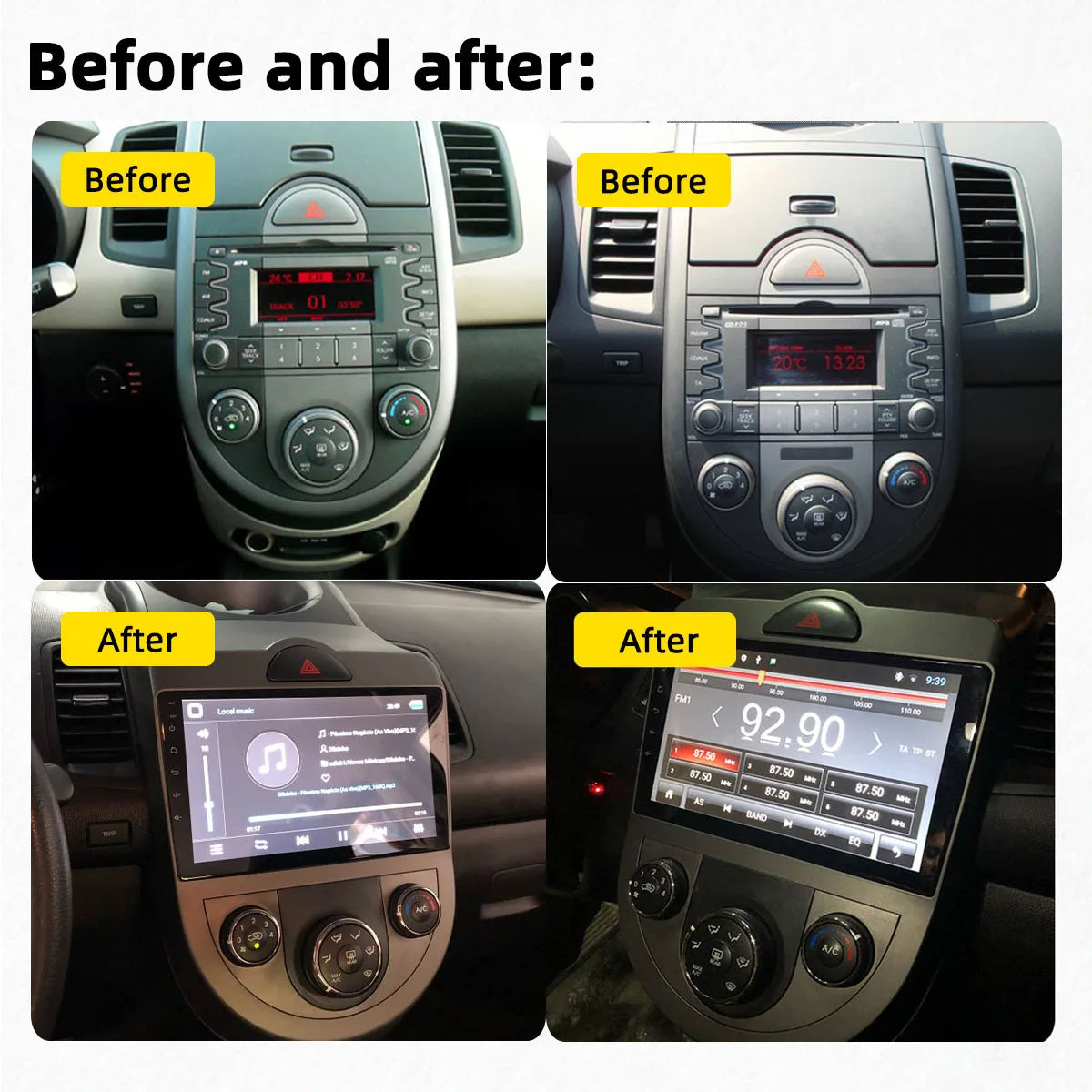 Android 16 Auto Car Radio For Kia Soul 1 AM 2008 -2013 GPS Navigation Stereo Multimedia Vi