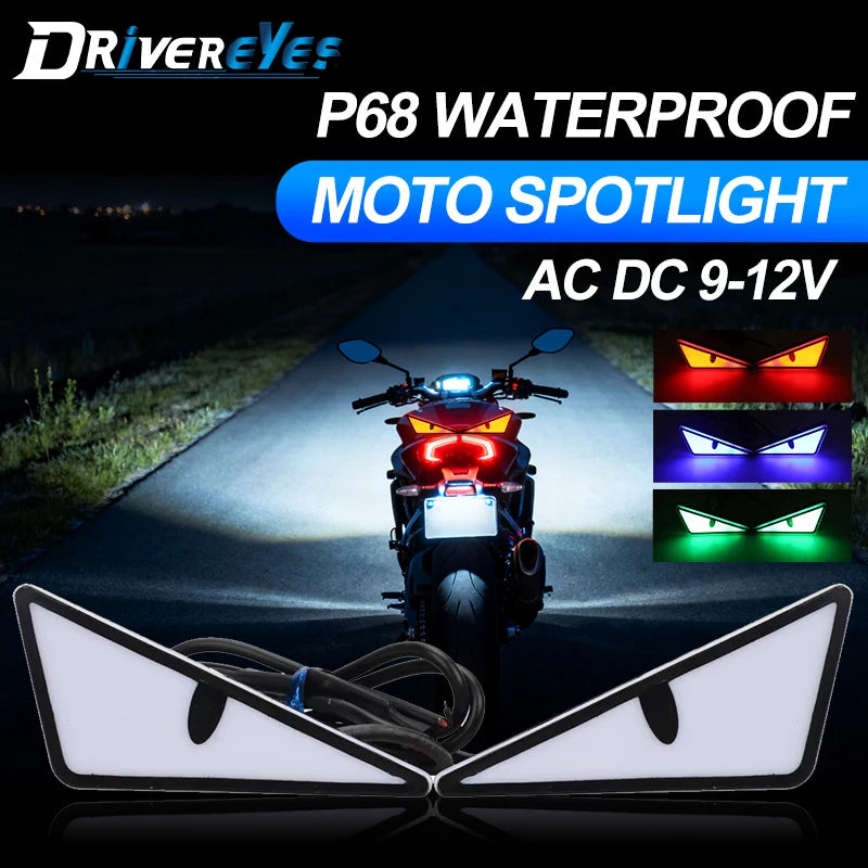 Motorcycle Led Demon Eye Light Semicircle/Triangle Eye Turn Signal Light Mini Projector Le