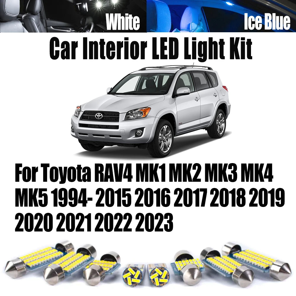 LED Interior Light Kit for Toyota RAV4 MK1 MK2 MK3 MK4 MK5 1994- 2018 - Canbus Dome Map Door Trunk Bulbs | AUTOKITSHOP