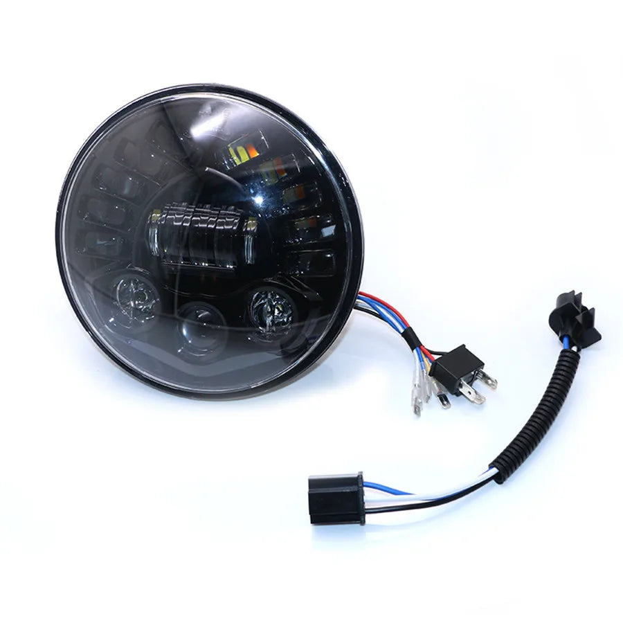 7 Inch LED Motorcycle Headlight with Hi/Lo Beam Projector Motor 7" Round Headlamp