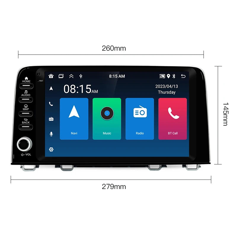 SZLELV Android 15 Car Radio Stereo For Honda CRV CR-V 5 RT RW 2017-2022 Carplay Auto Multi