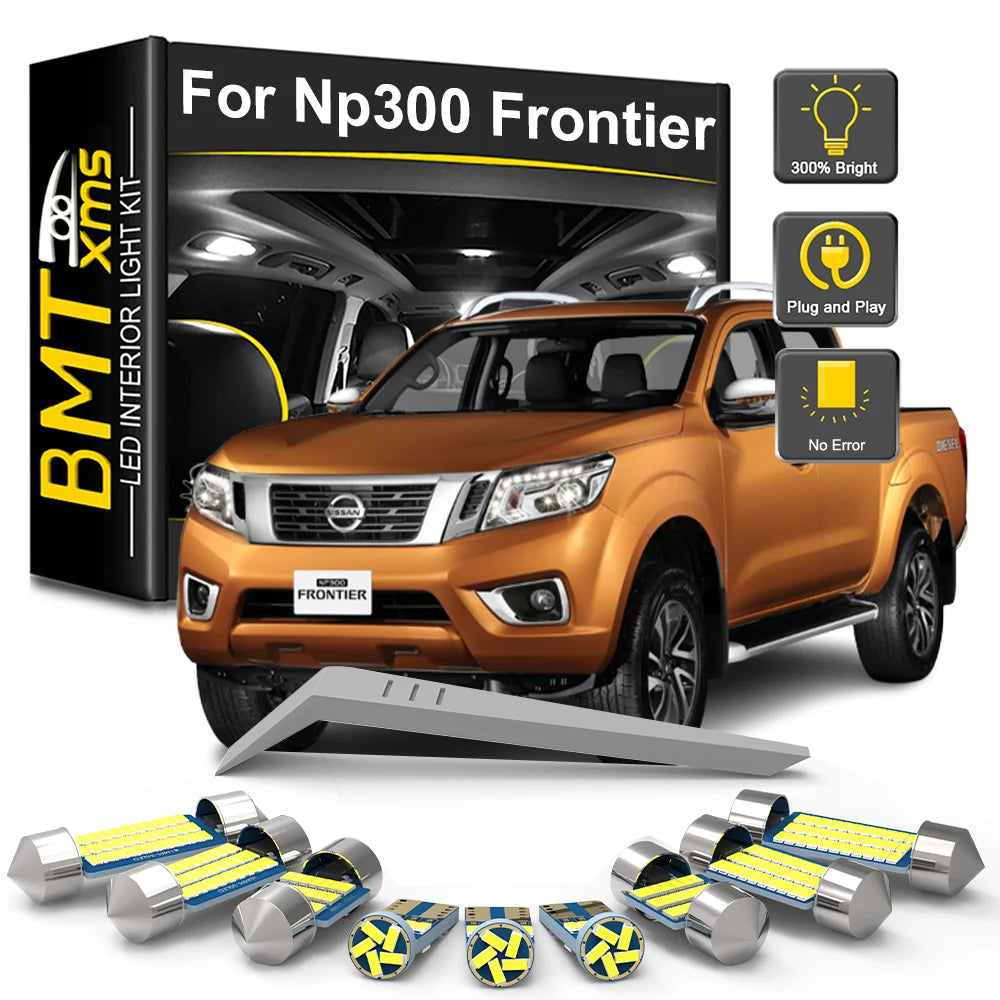 8-Piece LED Interior Light Kit for Nissan Navara Np300 Frontier 2016-2020 - Canbus Dome Map Door Trunk Bulbs | AUTOKI...